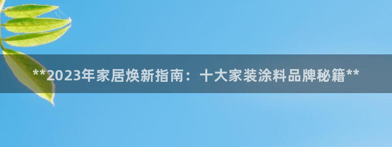 和记网页版登陆：**2023年家居焕新指南：十大家装涂料品牌秘籍**