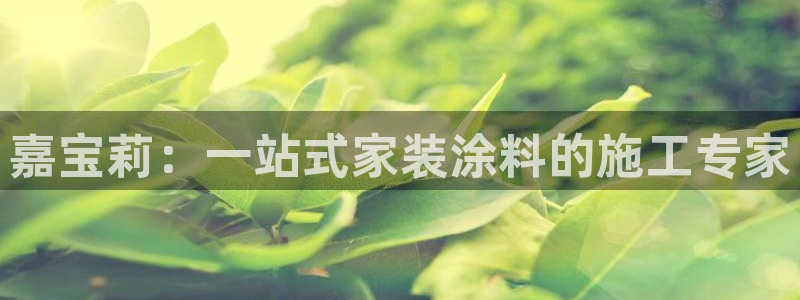 和记国际开户网站：嘉宝莉：一站式家装涂料的施工专家